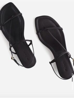 Madewell Maycie Asymmetric Black Strappy Sandals. EUC